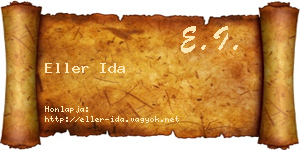 Eller Ida névjegykártya